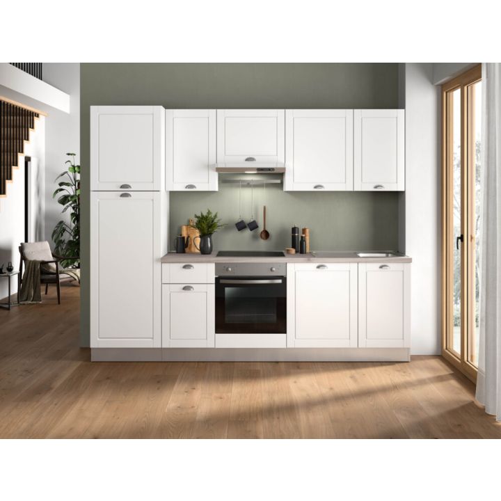 Keittiökokonaisuus Marinelli Anastasia mattavalkoinen 2,7 m, esikoottu