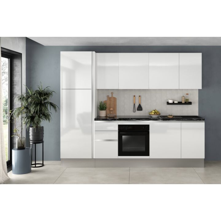 Keittiökokonaisuus Marinelli kiiltävä valkoinen 2,75 m, esikoottu