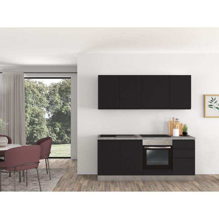 Keittiökokonaisuus Marinelli Nero mattamusta 1,95 m, esikoottu
