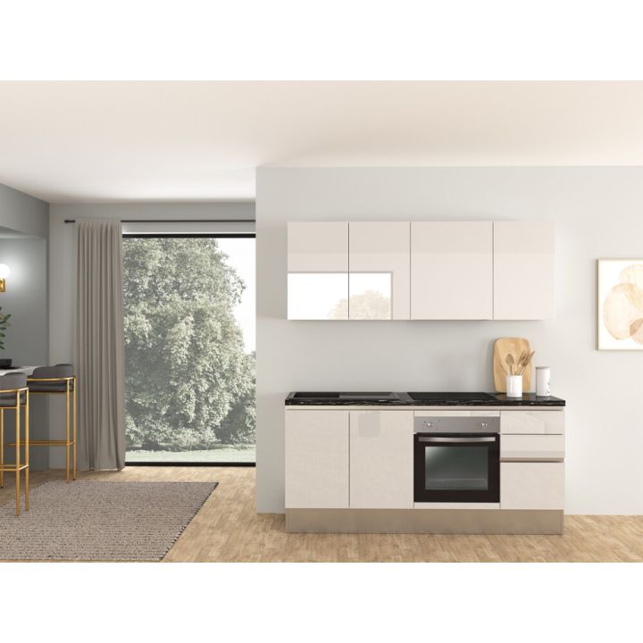 Keittiökokonaisuus Marinelli Gisella kiiltävä valkoinen 1,95 m, esikoottu