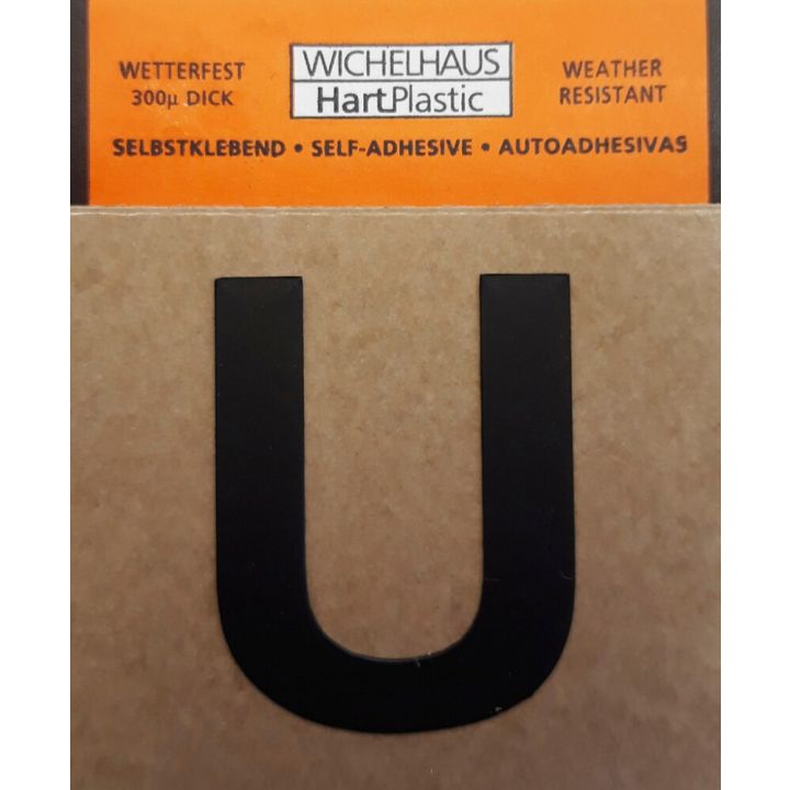 Kirjain Wichelhaus HartPlastic Musta 30 mm U