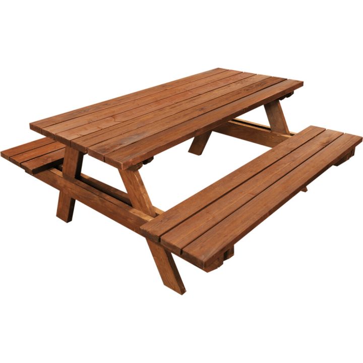 Piknikpöytä 75 x 170 x 170 cm luonnonruskea