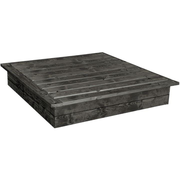 Hiekkalaatikko 120 x 120 cm kannella grafiitinharmaa