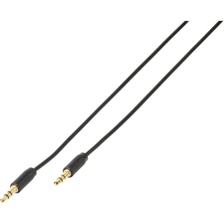 Audiojohto Vivanco 3,5 mm litteä kulta 1 m