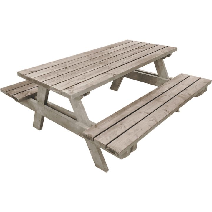 Piknik penkki 76 x 170 x 170 cm vaaleanharmaa