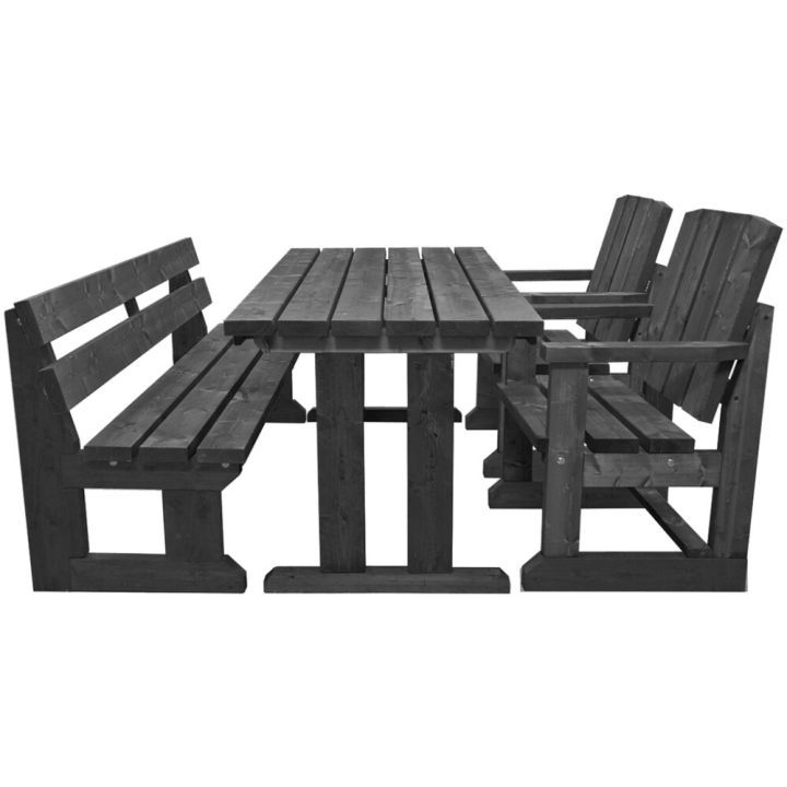 Pihakalusteryhmä Jämäkkä 170 x 74 cm grafiitinharmaa