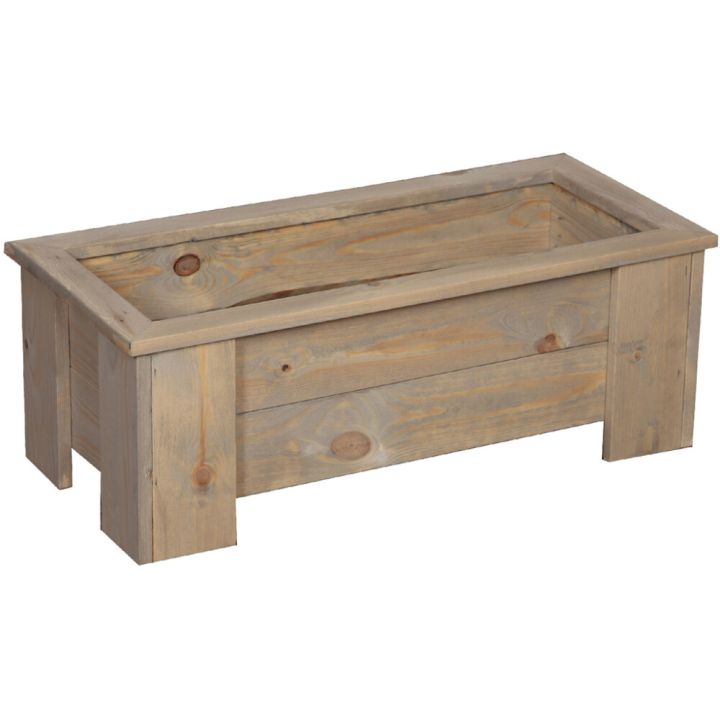 Kukkalaatikko 25 x 70 x 32 cm vaaleanharmaa