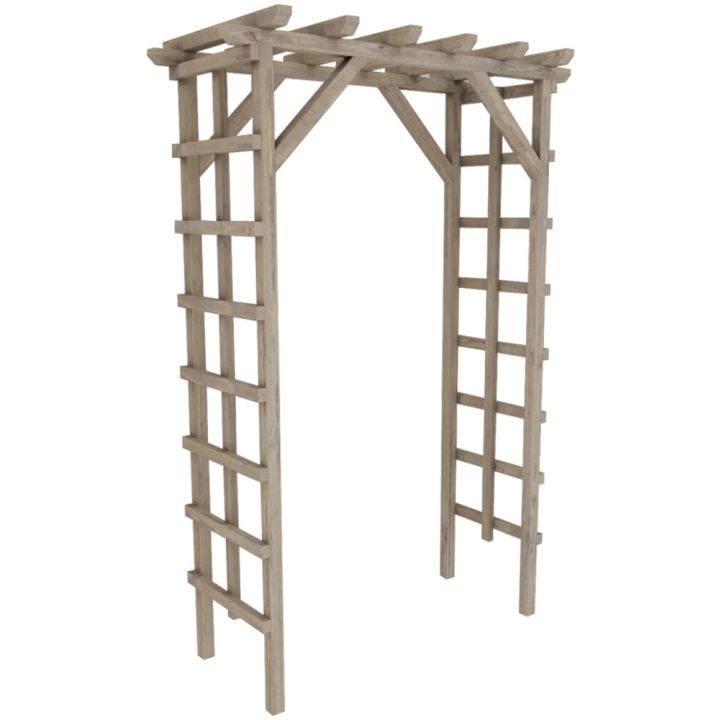 Puutarhaportti 210 x 140 x 69 cm vaaleanharmaa