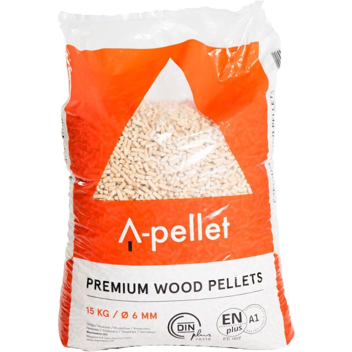 Puupelletti A-pellet Premium 6 mm 15 kg