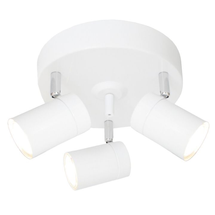 Pyöreä kattospotti Sessak Correct 3-os Mattavalkoinen/Kromi