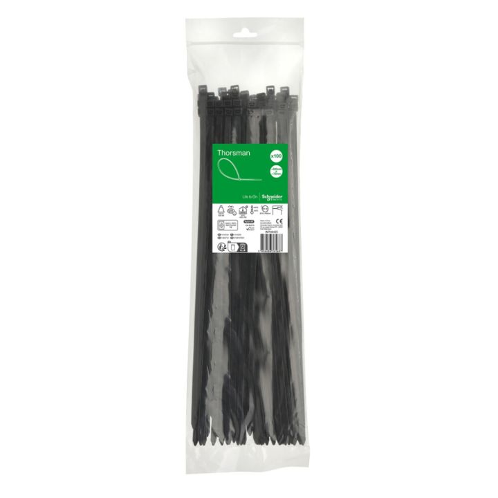 Nippuside Schneider Electric Thorsman 380 x 7,6 mm musta 100 kpl/pkt