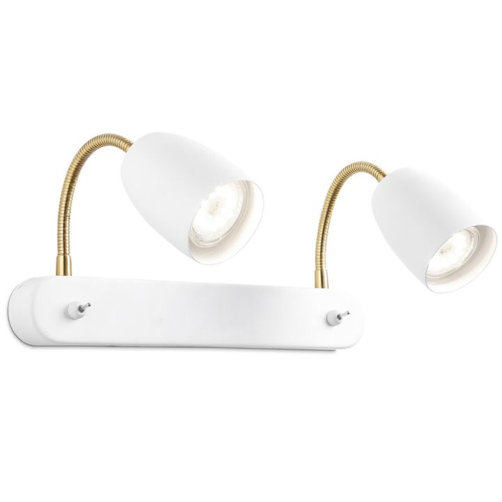 Seinävalaisin Sessak Colin mattavalkoinen/messinki 2-os