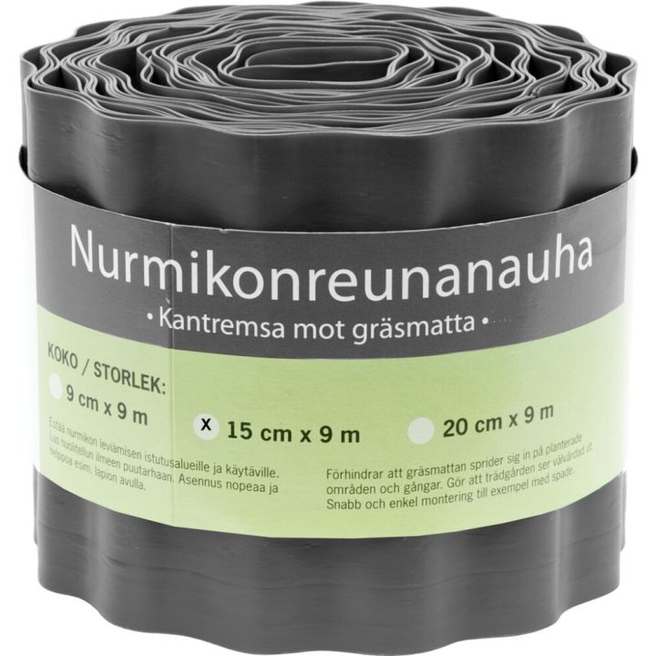 Nurmikonreunanauha 15 x 900 cm musta