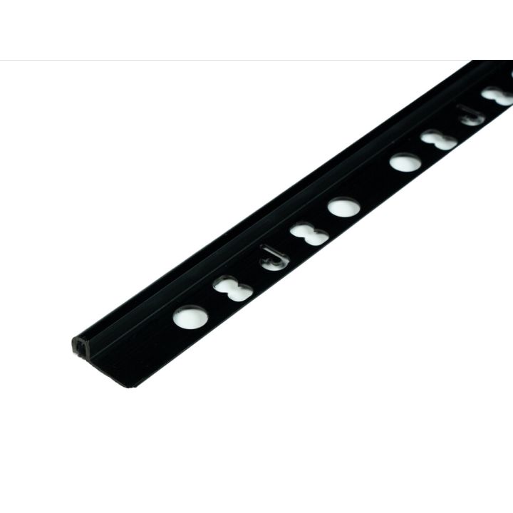 Laattalista Dione PVC 8 mm pyöreä musta 2,7 m