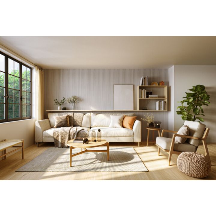 Seinälevy Fibo Vito lakattu viilu valkotammi 10 x 620 x 2720 mm 2 kpl/pkt