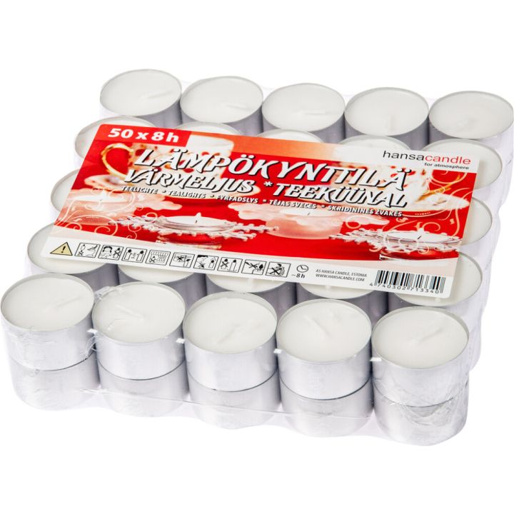 Lämpökynttilä 8 h 50 kpl