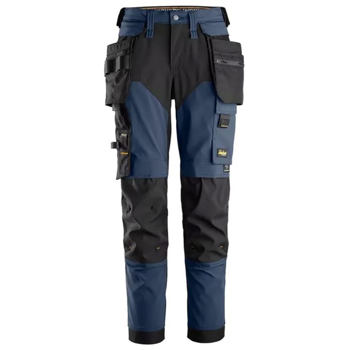 Naisten stretch-työhousut riipputaskuilla Snickers 6775 sininen