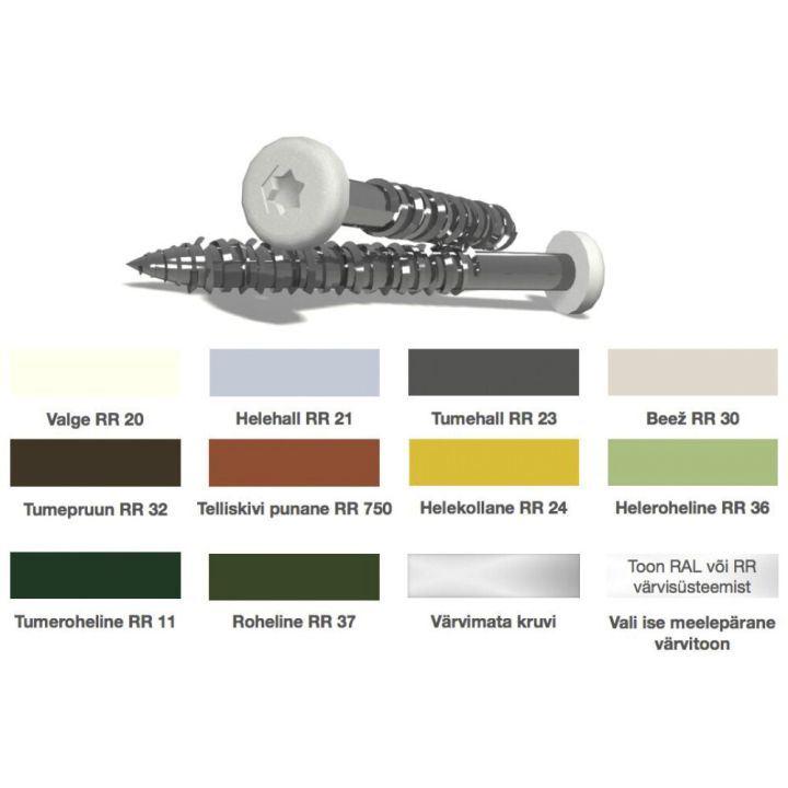 Puuruuvi Tempsi RR20 valkoinen 4,5X40 100 kpl/pkt