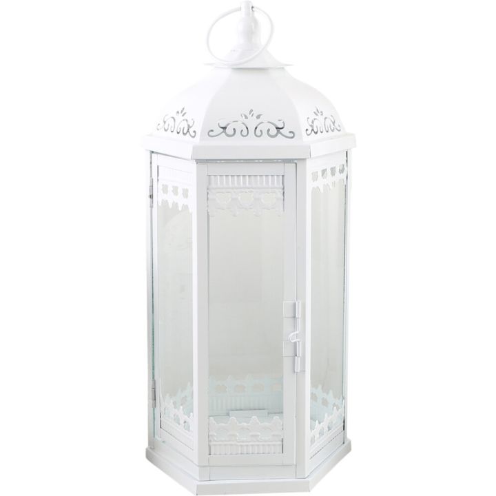 Lyhty Greta 16,5 x 19 x 41 cm valkoinen