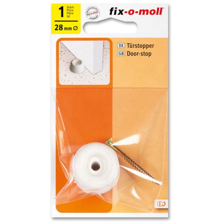 Ovenpysäytin ruuvilla Fix-o-moll valkoinen Ø 28 mm