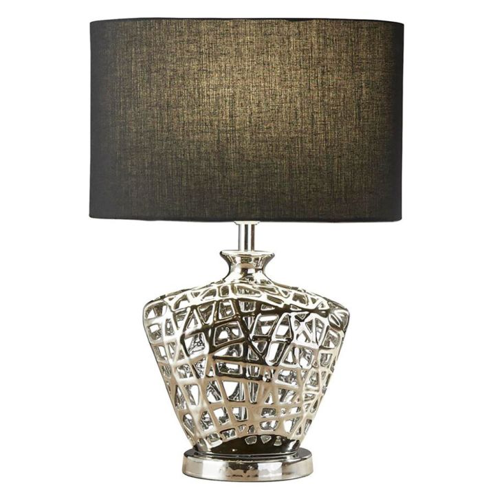 Pöytävalaisin Searchlight Greyson kromi ⌀ 38 cm