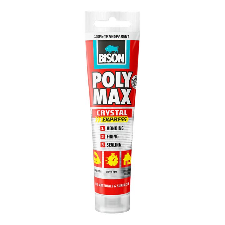 Liima- ja tiivistysmassa Bison Polymax Crystal Express 115 g
