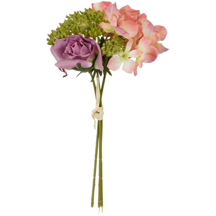 Silkkikasvi Ruusu-Hortensia kimppu lajitelma