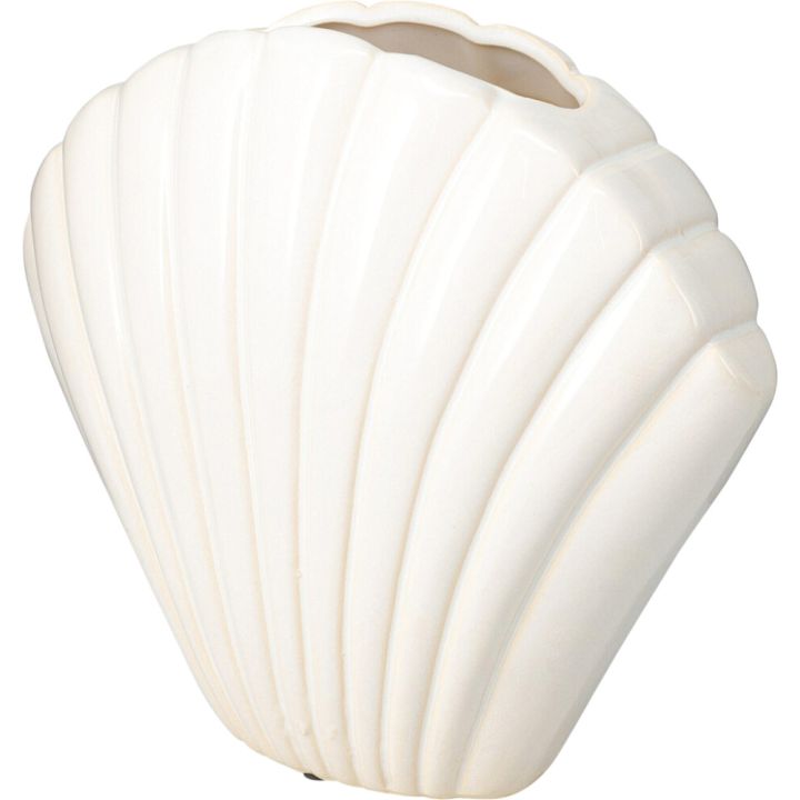 Maljakko simpukka 23 cm valkoinen