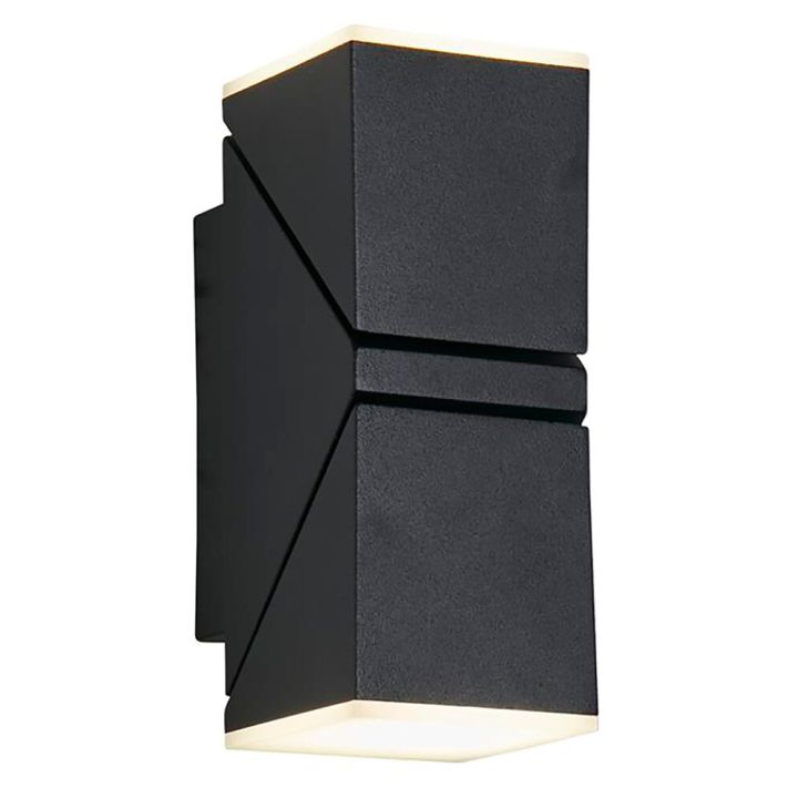 LED-ulko­seinävalaisin Searchlight Montana 2-os musta ⌀ 6,2 cm IP44