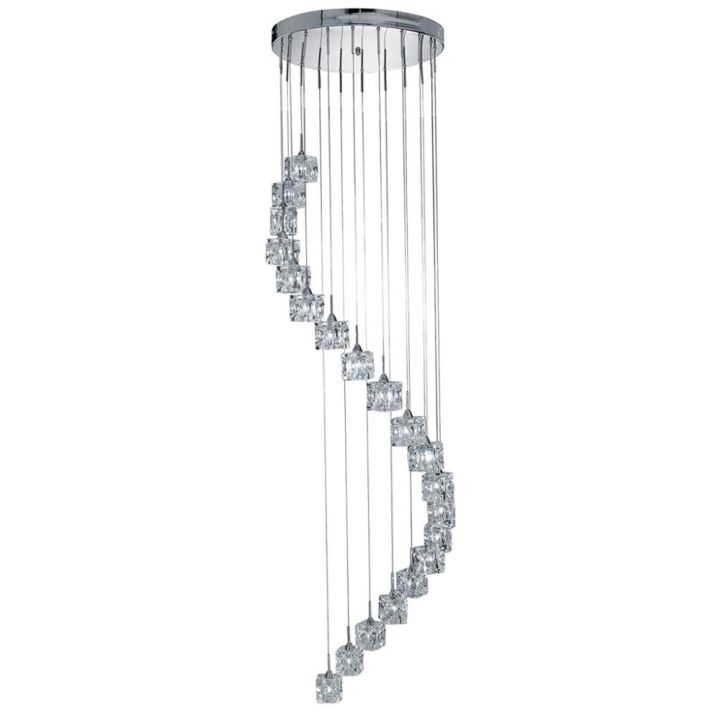 LED-riippuvalaisin Searchlight Ice Cube 20-os kromi ⌀ 45 cm