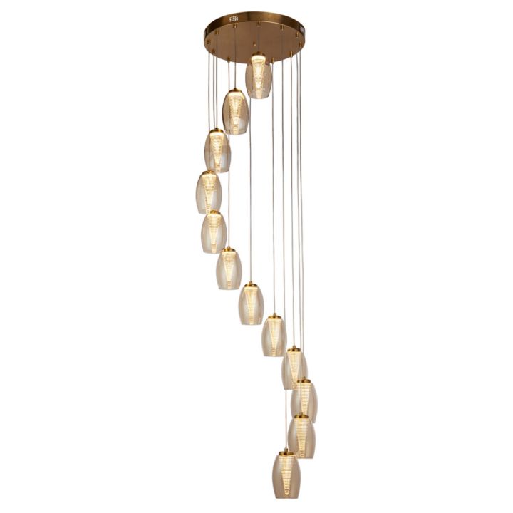 LED-riippuvalaisin Searchlight Cyclone 12-os pronssi ⌀ 52 cm