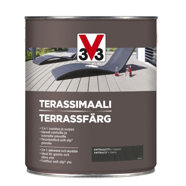 Terassimaali V33 antrasiitti 2,5 l