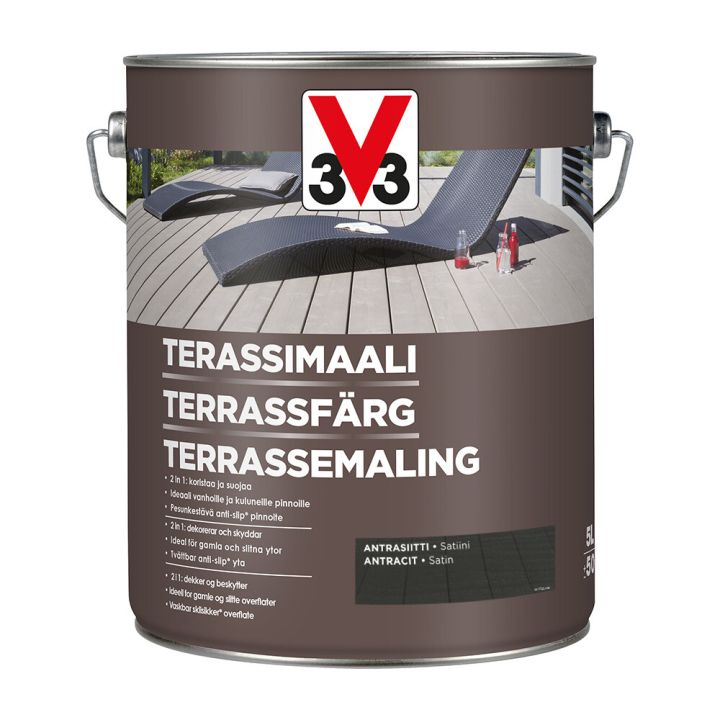 Terassimaali V33 antrasiitti 5 l