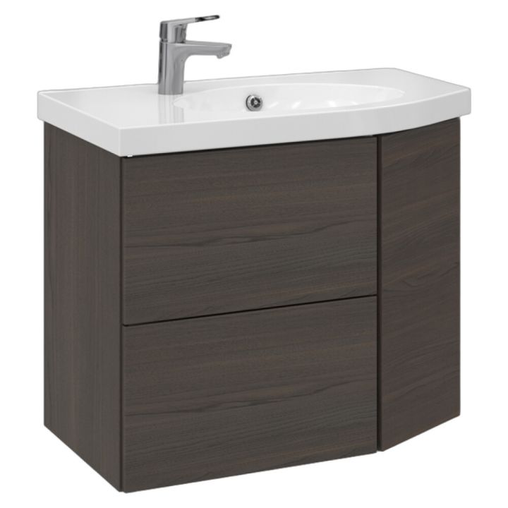 Allaskaappi Temal Mondo ruskea saarni 77,5 x 45 x 64 cm, 2 ltk + 1 ovi, viiste oikealla