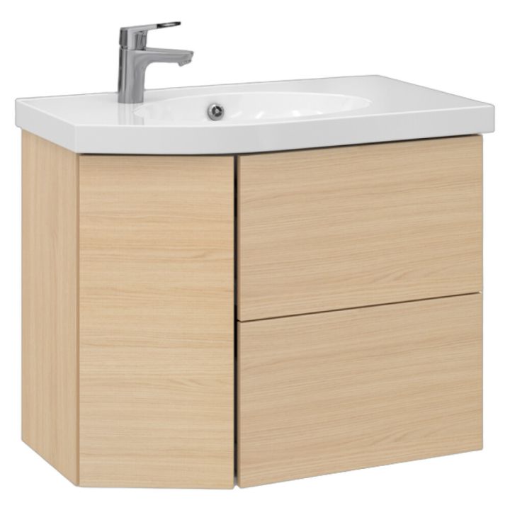 Allaskaappi Temal Mondo vaalea tammi 77,5 x 45 x 64 cm, 2 ltk + 1 ovi, viiste vasemmalla