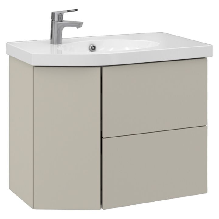 Allaskaappi Temal Mondo matta greige 77,5 x 45 x 64 cm, 2 ltk + 1 ovi, viiste vasemmalla