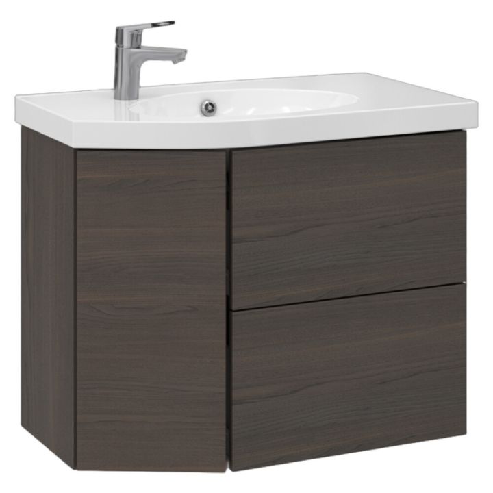 Allaskaappi Temal Mondo ruskea saarni 77,5 x 45 x 64 cm, 2 ltk + 1 ovi, viiste vasemmalla
