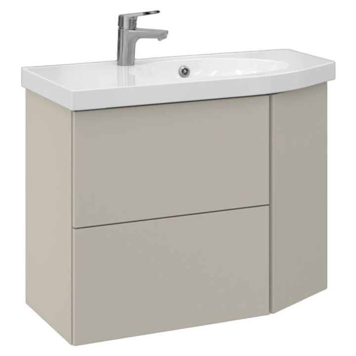 Allaskaappi Temal Mondo matta greige 82,5 x 40 x 64 cm, 2 ltk + 1 ovi, viiste oikealla