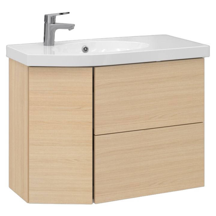 Allaskaappi Temal Mondo vaalea tammi 82,5 x 40 x 64 cm, 2 ltk + 1 ovi, viiste vasemmalla