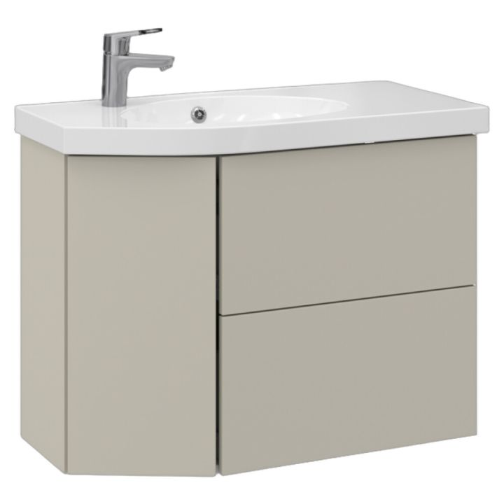Allaskaappi Temal Mondo matta greige 82,5 x 40 x 64 cm, 2 ltk + 1 ovi, viiste vasemmalla