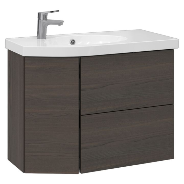 Allaskaappi Temal Mondo ruskea saarni 82,5 x 40 x 64 cm, 2 ltk + 1 ovi, viiste vasemmalla
