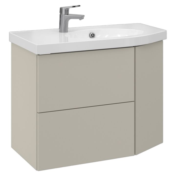 Allaskaappi Temal Mondo matta greige 82,5 x 45 x 64 cm, 2 ltk + 1 ovi, viiste oikealla