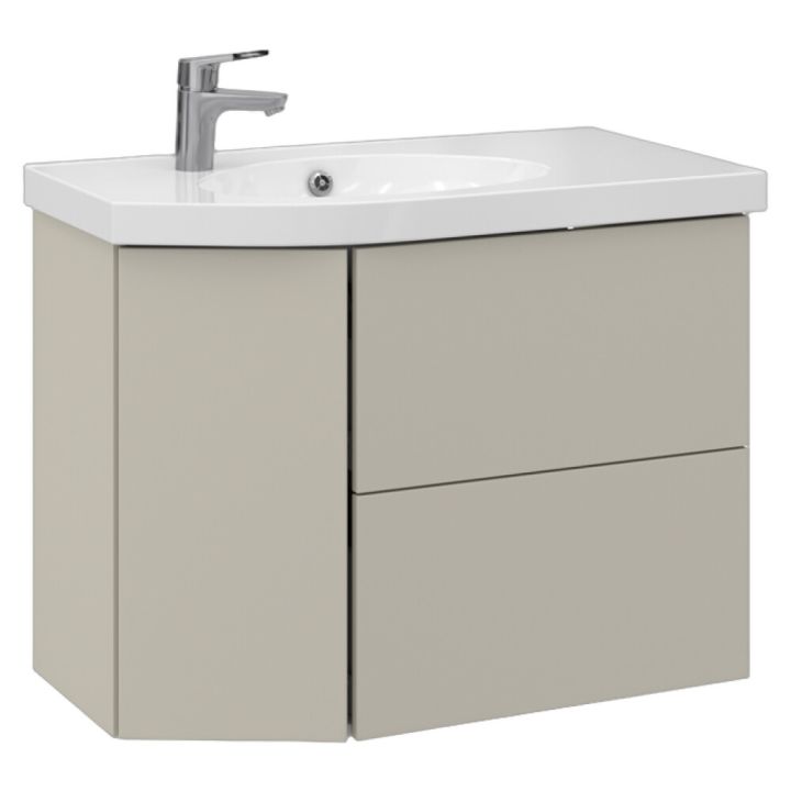 Allaskaappi Temal Mondo matta greige 82,5 x 45 x 64 cm, 2 ltk + 1 ovi, viiste vasemmalla