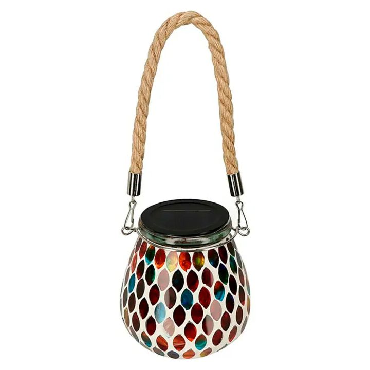 LED-solarlyhty BAUHAUS monivärinen Ø 10,5 x 14,5 cm IP44