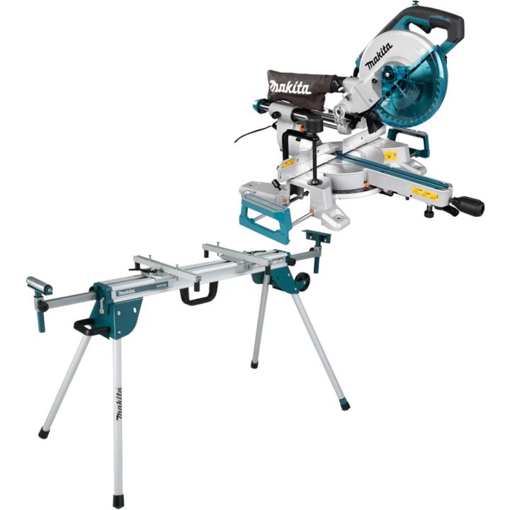 Katkaisu- ja jiirisaha Makita LS0816F + Jiirisaha-alusta Makita WST06