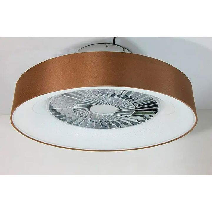 LED-tuuletinplafondi Voltomat Air Mary ruskea/hopea Ø 57 cm