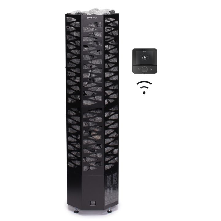 Sähkökiuas Narvi Smooth WiFi musta 10,5 kW
