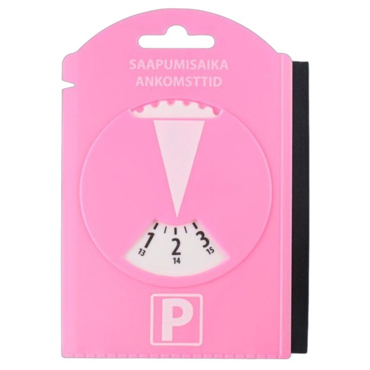 Pysäköintikiekko pinkki 11,5 x 16,5 cm