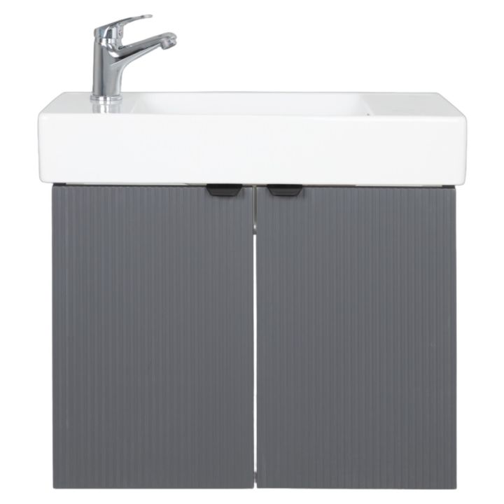 Allaskaappi Aqua Rodos Wave vasen harmaa 60 x 30 x 54,5 cm