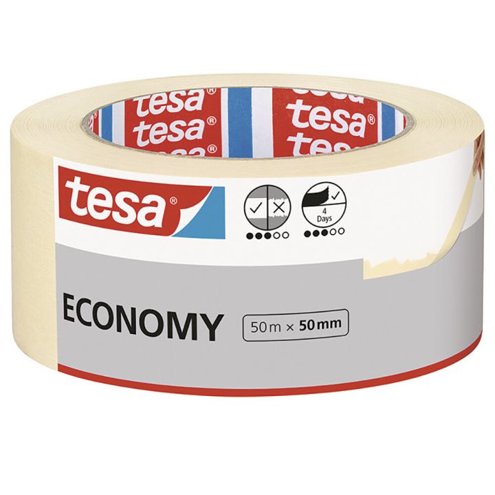 Maalarinteippi Tesa Economy 50 mm x 50 m 3 kpl